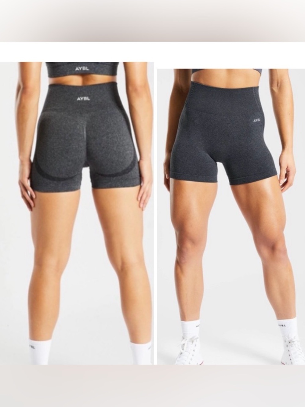 AYBL Balance V2 Seamless Shorts Gray Womens Small Contour Gym Lifting Workout